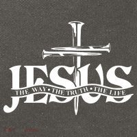 Jesus The Way The Truth The Life With 3 Nails Logo Cotton Canvas Backpack