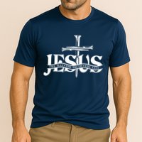 Jesus The Way The Truth The Life With 3 Nails Logo Cooling Performance Crew T-Shirt
