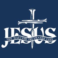 Jesus The Way The Truth The Life With 3 Nails Logo Drawstring Bag