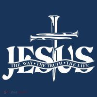 Jesus The Way The Truth The Life With 3 Nails Logo Poster
