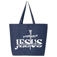 Jesus The Way The Truth The Life With 3 Nails Logo 25L Jumbo Tote