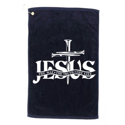 Jesus The Way The Truth The Life With 3 Nails Logo Golf Towel