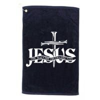 Jesus The Way The Truth The Life With 3 Nails Logo Golf Towel