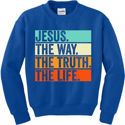 Jesus The Way Truth Life Bible Verse Christian Worship Gift Kids Sweatshirt
