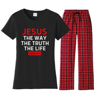 Jesus The Way Truth Life John 146 Christian Bible Verse Women's Flannel Pajama Set