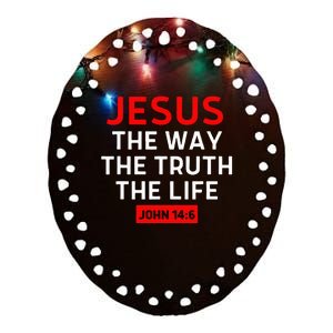 Jesus The Way Truth Life John 146 Christian Bible Verse Ceramic Oval Ornament