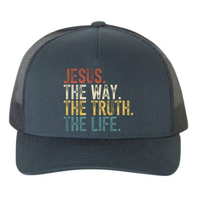 Jesus The Way The Truth The Life Bible Verse Christian Retro Funny Gift Yupoong Adult 5-Panel Trucker Hat