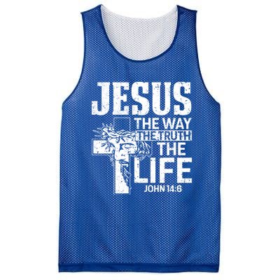 Jesus The Way The Truth The Life Great Gift Mesh Reversible Basketball Jersey Tank