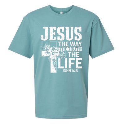 Jesus The Way The Truth The Life Great Gift Sueded Cloud Jersey T-Shirt