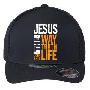 Jesus The Way Truth Life John 14:6 Flexfit Unipanel Trucker Cap