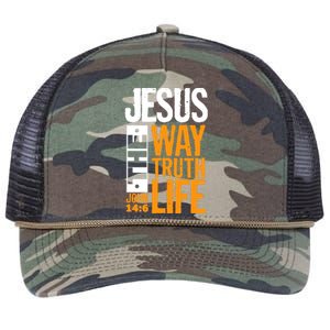 Jesus The Way Truth Life John 14:6 Retro Rope Trucker Hat Cap