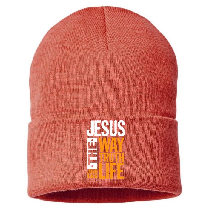 Jesus The Way Truth Life John 14:6 Sustainable Knit Beanie