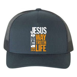 Jesus The Way Truth Life John 14:6 Yupoong Adult 5-Panel Trucker Hat