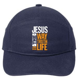 Jesus The Way Truth Life John 14:6 7-Panel Snapback Hat