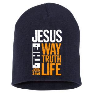 Jesus The Way Truth Life John 14:6 Short Acrylic Beanie