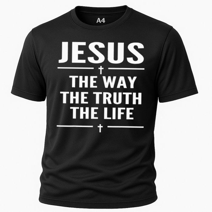 Jesus The Way Truth Life John 146 Christian Spiritual Cooling Performance Crew T-Shirt