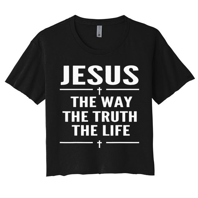 Jesus The Way Truth Life John 146 Christian Spiritual Women's Crop Top Tee