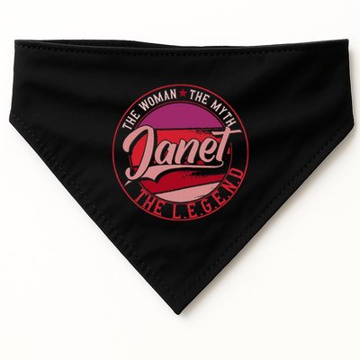 Janet The Woman The Myth The Legend USA-Made Doggie Bandana