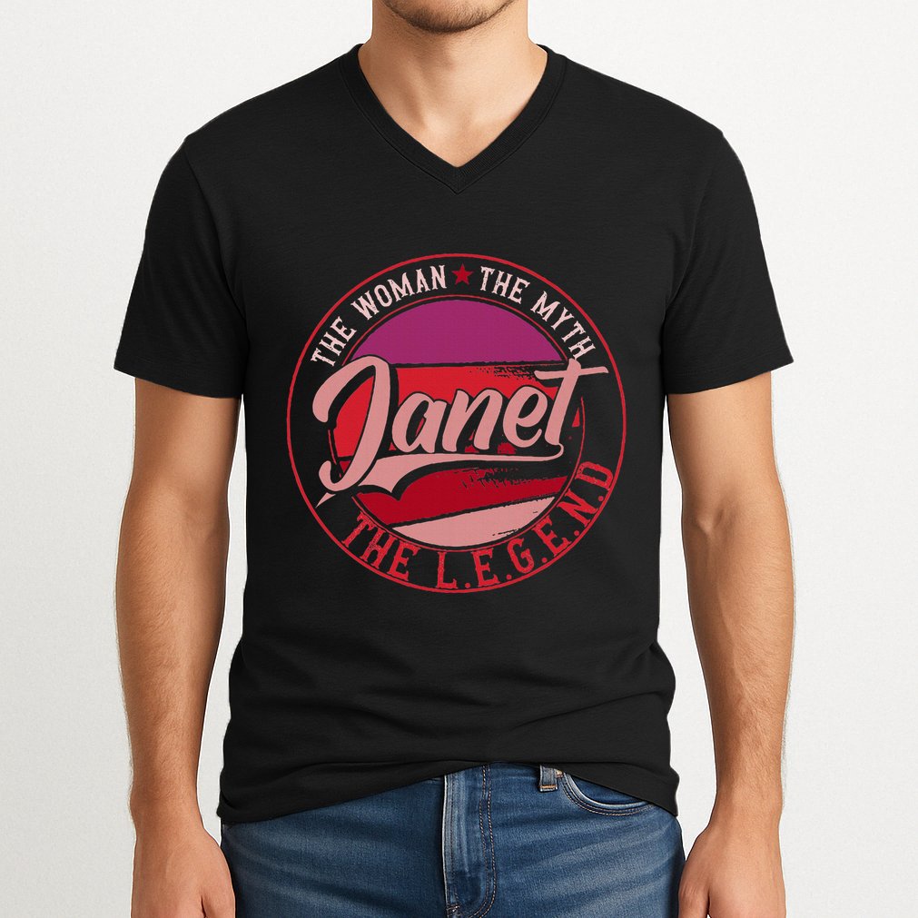 Janet The Woman The Myth The Legend V-Neck T-Shirt