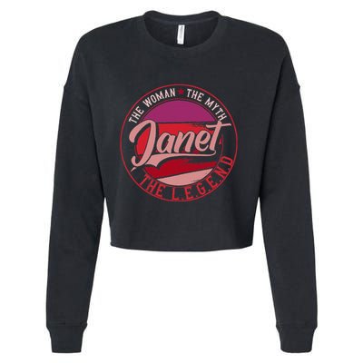 Janet The Woman The Myth The Legend Cropped Pullover Crew
