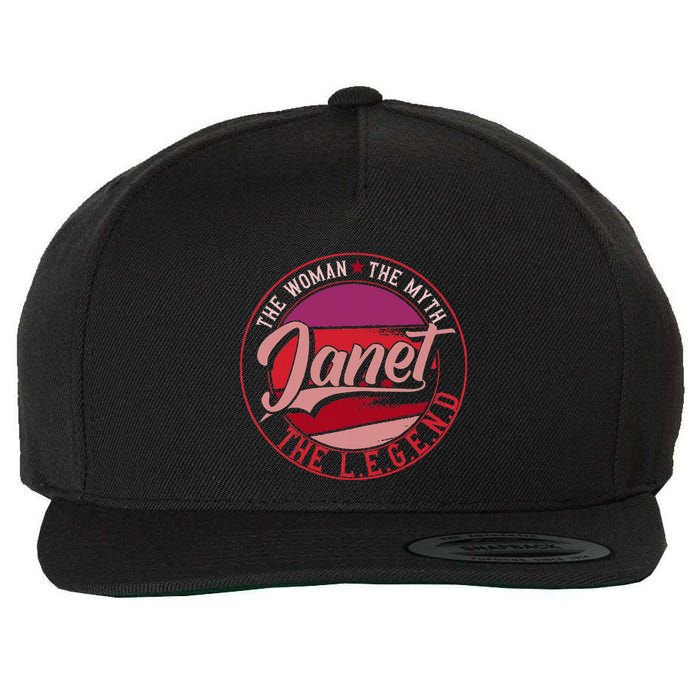Janet The Woman The Myth The Legend Wool Snapback Cap