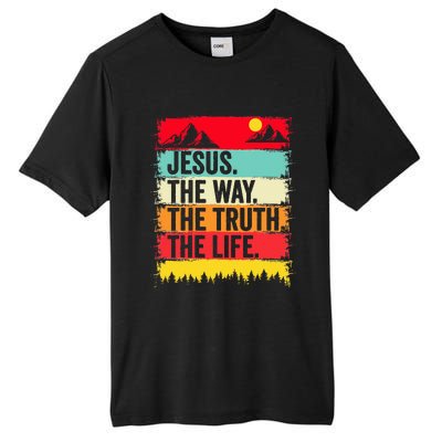 Jesus The Way Truth Life Bible Verse Christian Worship Faith Tall Fusion ChromaSoft Performance T-Shirt