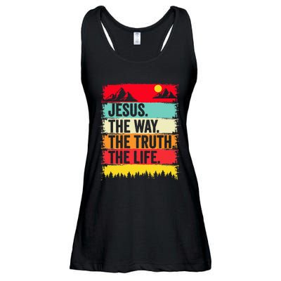 Jesus The Way Truth Life Bible Verse Christian Worship Faith Ladies Essential Flowy Tank