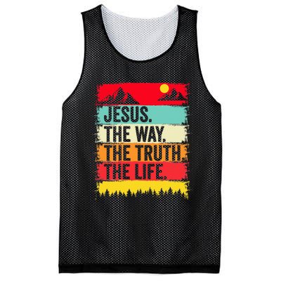 Jesus The Way Truth Life Bible Verse Christian Worship Faith Mesh Reversible Basketball Jersey Tank