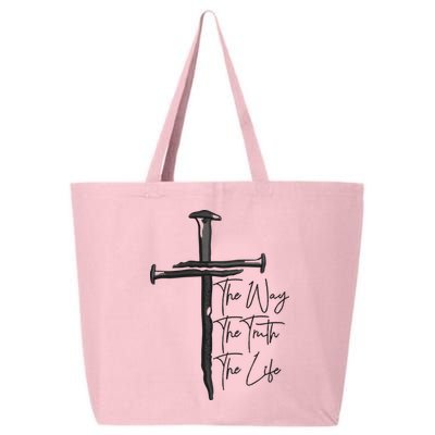 Jesus The Way The Truth The Life Machine Embroidery Jesus Christian 25L Jumbo Tote