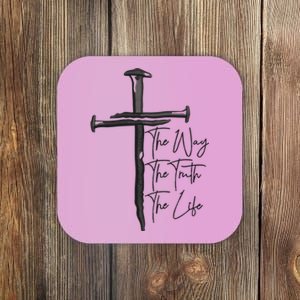 Jesus The Way The Truth The Life Machine Embroidery Jesus Christian Coaster