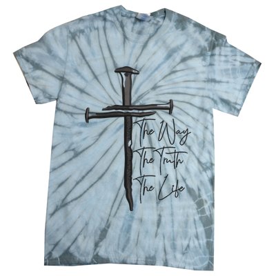 Jesus The Way The Truth The Life Machine Embroidery Jesus Christian Tie-Dye T-Shirt