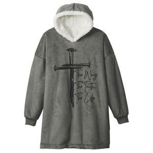 Jesus The Way The Truth The Life Machine Embroidery Jesus Christian Hooded Wearable Blanket