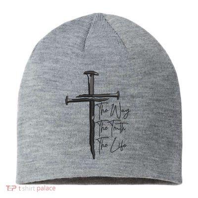 Jesus The Way The Truth The Life Machine Embroidery Jesus Christian Sustainable Beanie