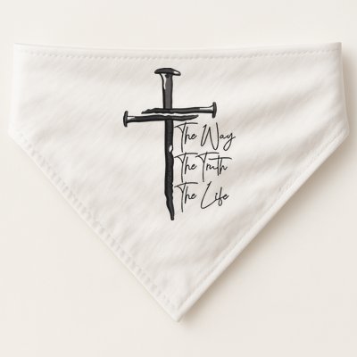 Jesus The Way The Truth The Life Machine Embroidery Jesus Christian USA-Made Doggie Bandana