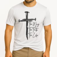 Jesus The Way The Truth The Life Machine Embroidery Jesus Christian Cooling Performance Crew T-Shirt