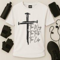 Jesus The Way The Truth The Life Machine Embroidery Jesus Christian Cooling Performance Crew T-Shirt