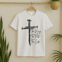 Jesus The Way The Truth The Life Machine Embroidery Jesus Christian T-Shirt
