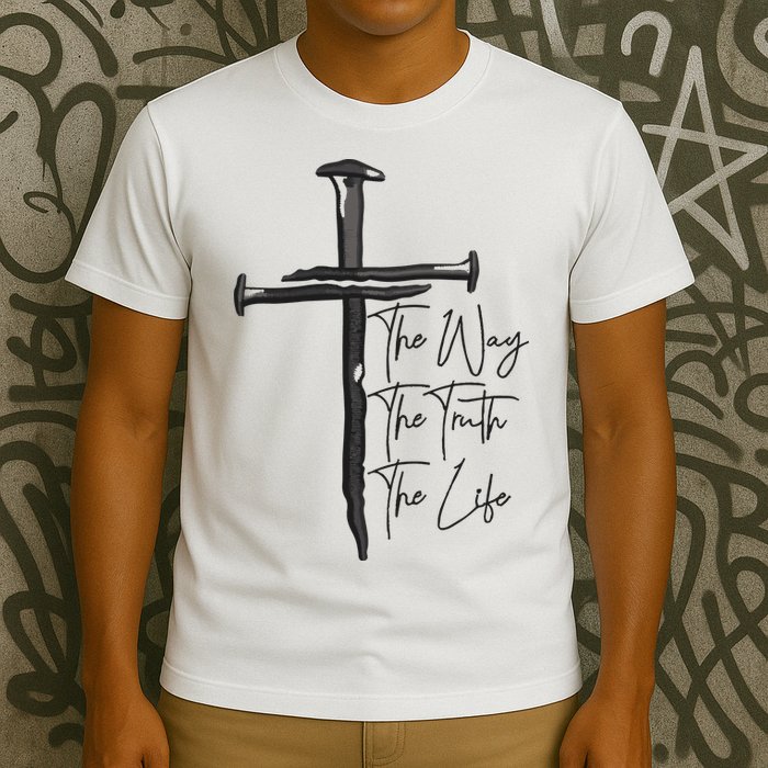 Jesus The Way The Truth The Life Machine Embroidery Jesus Christian T-Shirt