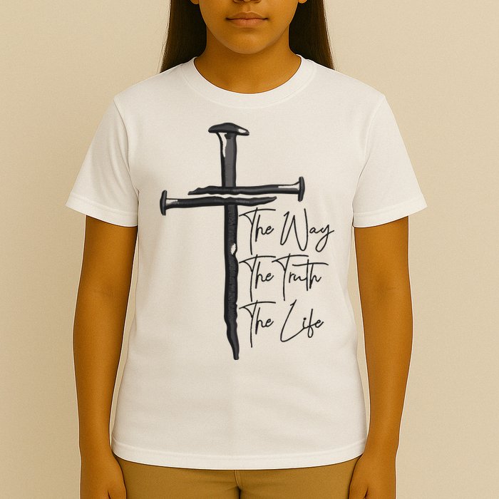 Jesus The Way The Truth The Life Machine Embroidery Jesus Christian T-Shirt