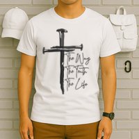 Jesus The Way The Truth The Life Machine Embroidery Jesus Christian T-Shirt