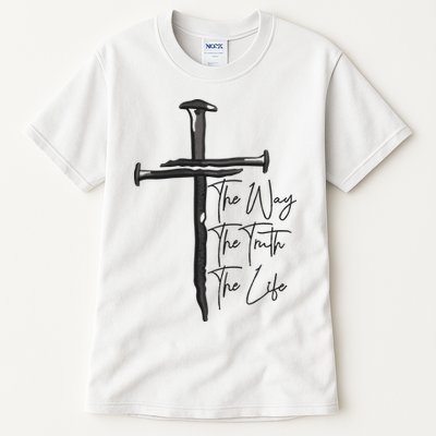 Jesus The Way The Truth The Life Machine Embroidery Jesus Christian Tall T-Shirt