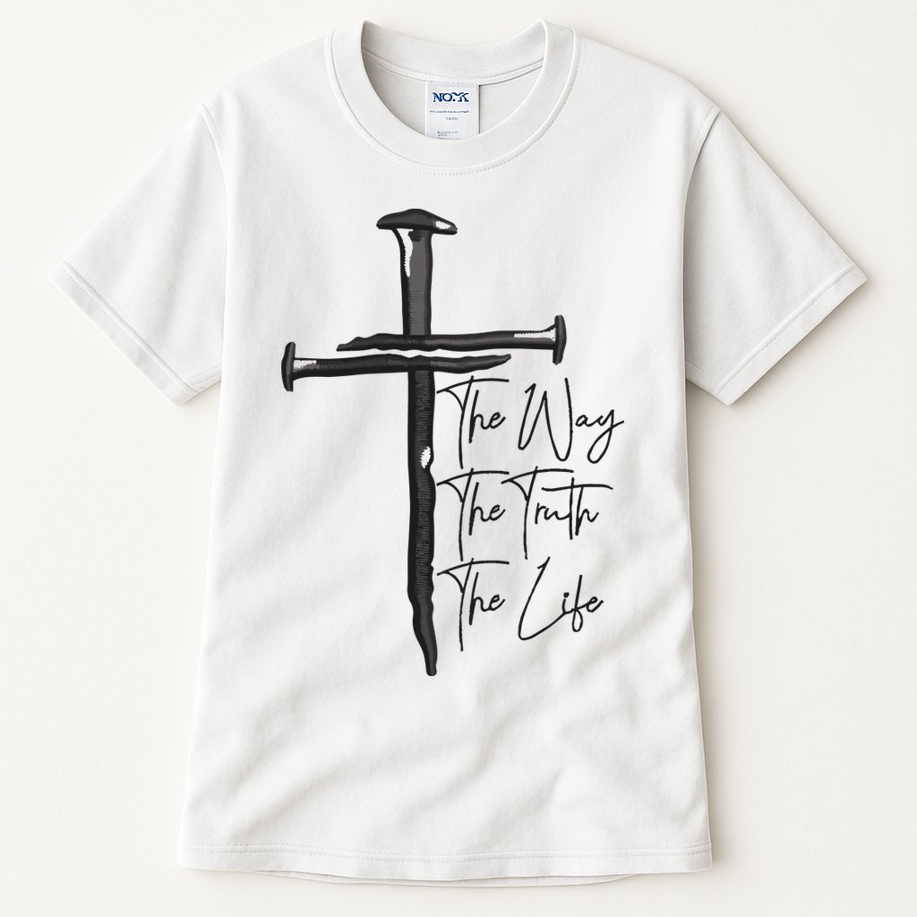 Jesus The Way The Truth The Life Machine Embroidery Jesus Christian Tall T-Shirt