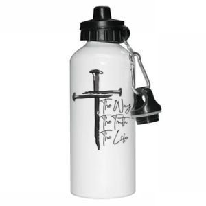 Jesus The Way The Truth The Life Machine Embroidery Jesus Christian Aluminum Water Bottle