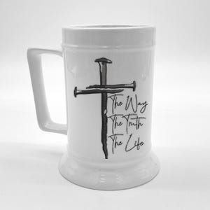 Jesus The Way The Truth The Life Machine Embroidery Jesus Christian Beer Stein