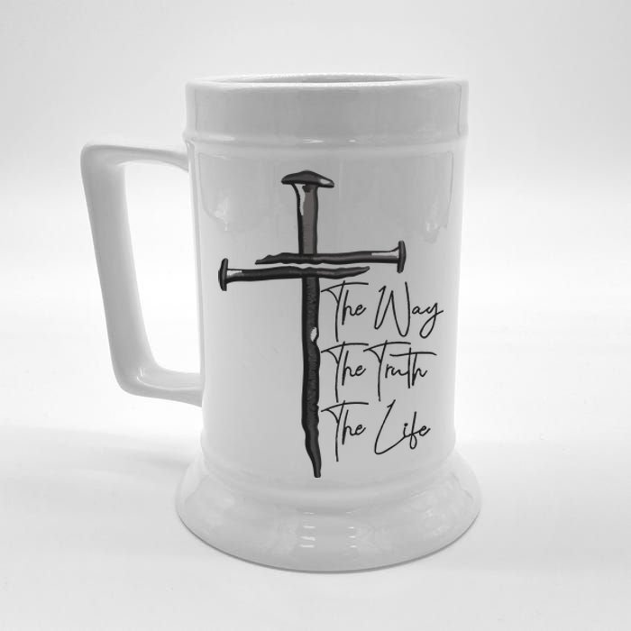 Jesus The Way The Truth The Life Machine Embroidery Jesus Christian Beer Stein