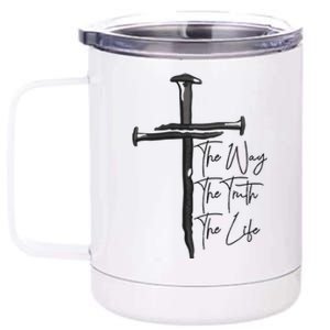 Jesus The Way The Truth The Life Machine Embroidery Jesus Christian 12 oz Stainless Steel Tumbler Cup