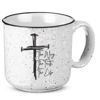 Jesus The Way The Truth The Life Machine Embroidery Jesus Christian 15oz Campfire Ceramic Mug
