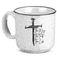 Jesus The Way The Truth The Life Machine Embroidery Jesus Christian 15oz Campfire Ceramic Mug