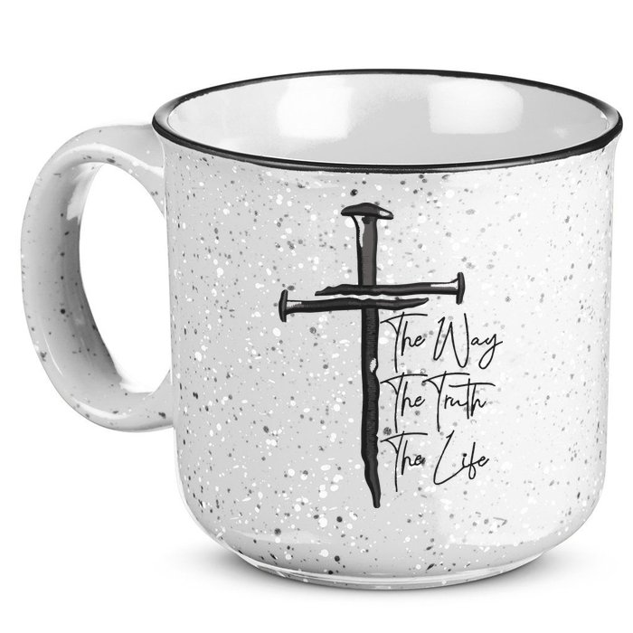 Jesus The Way The Truth The Life Machine Embroidery Jesus Christian 15oz Campfire Ceramic Mug
