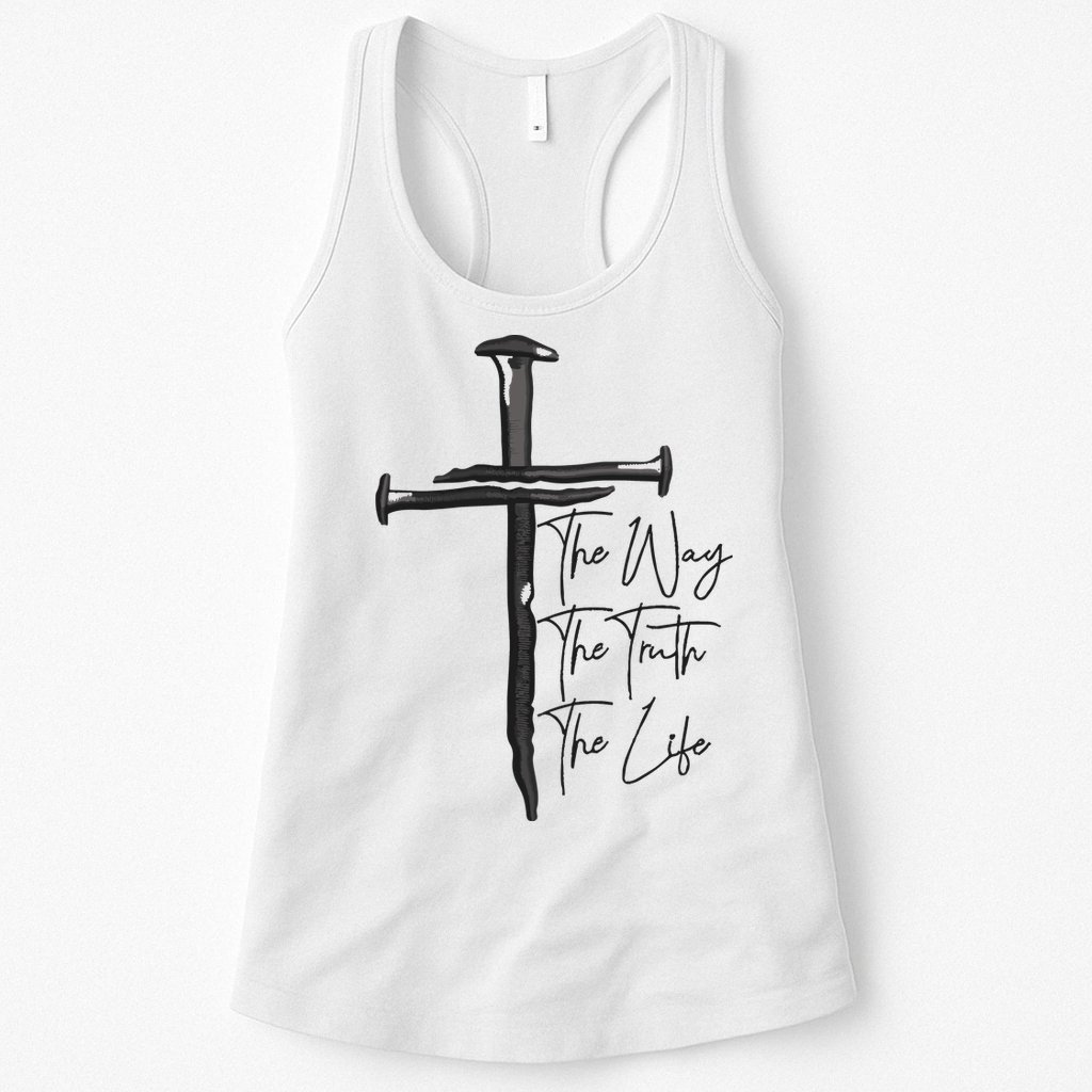 Jesus The Way The Truth The Life Machine Embroidery Jesus Christian Womens Tank Top
